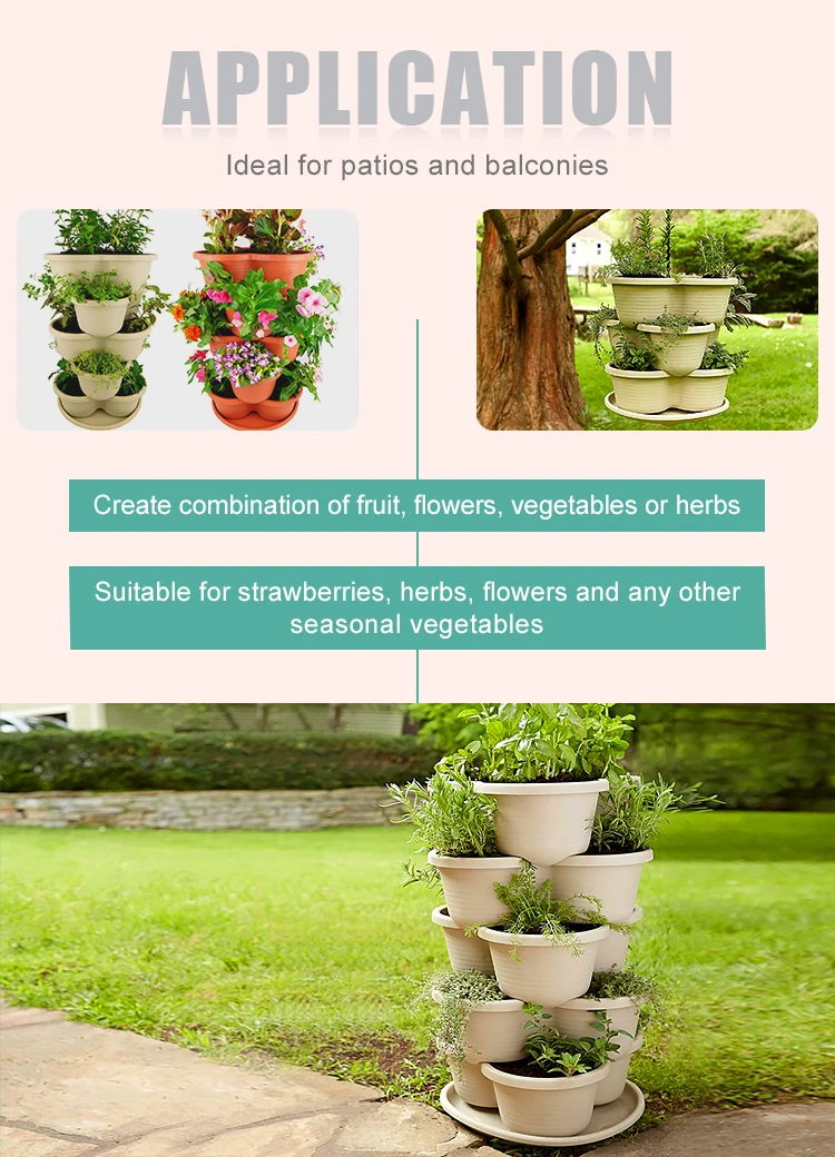 Wholesale Plastic Garden Vertical Stacking Tower Flower Pots Buy