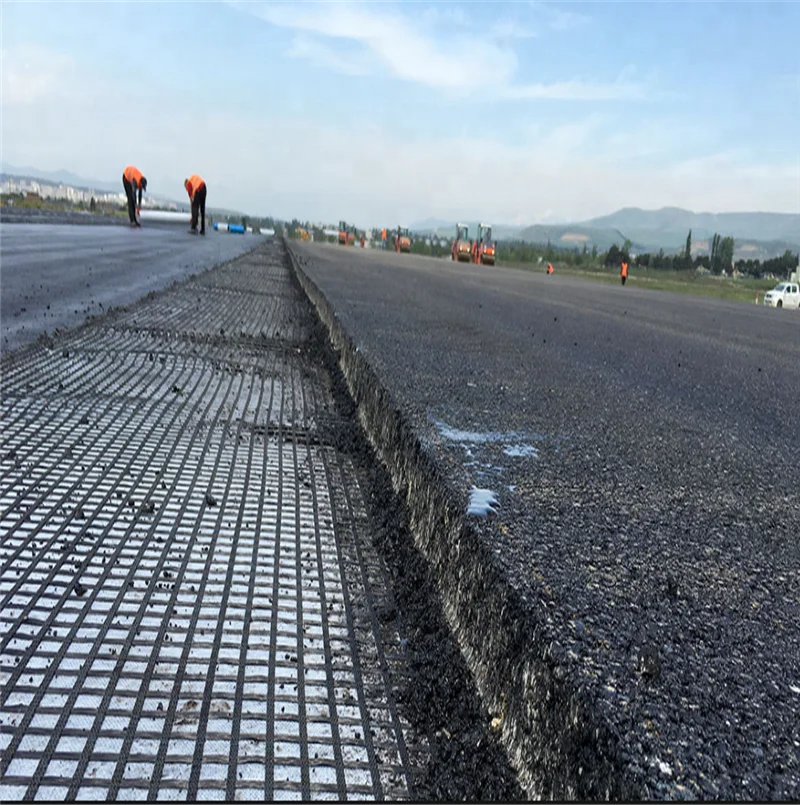 High Tensile Strength Biaxial Polyester Geogrid Made of Polyester PVC for Industrial Facilities