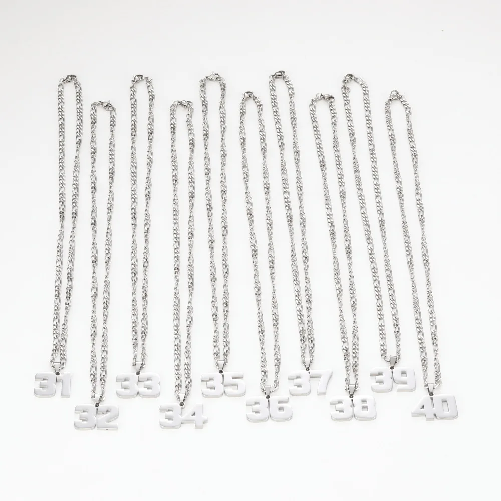 Hijones Men's Stainless Steel Athletes Number 00-99 Necklaces Sport Pendant Chain Baseball/Basketball/Football Team Inspiration Jewelry Gold Number 62