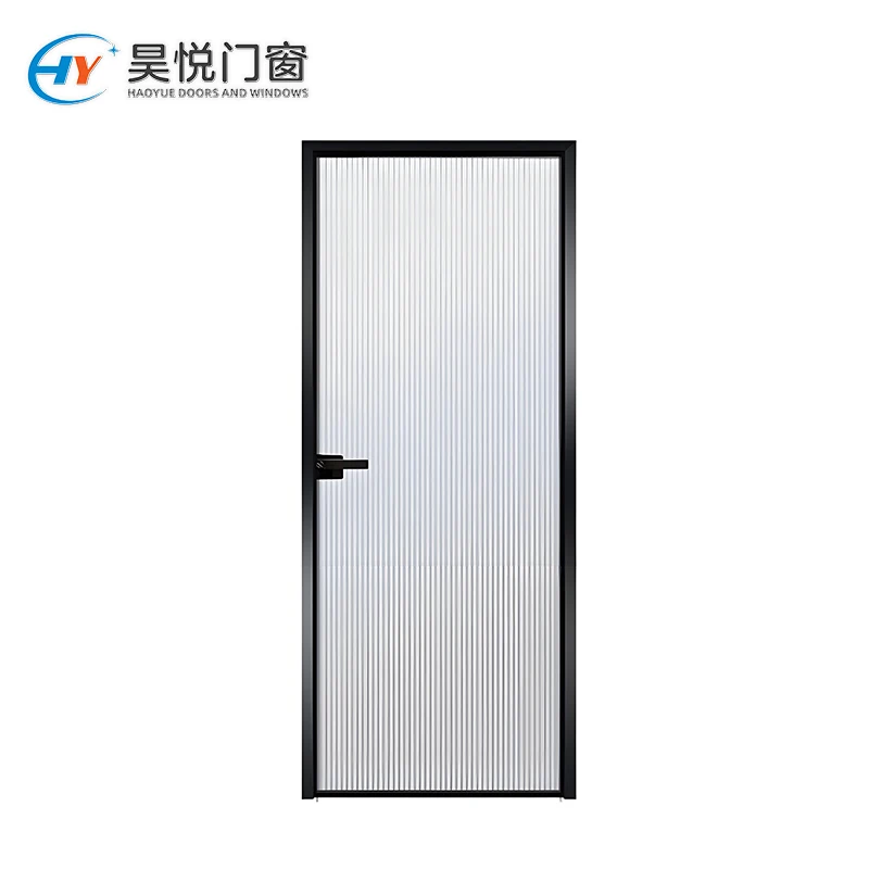 Modern Bathroom Casement Office Door with Clear Glass Swing Mirror Entry Aluminum Front Design Modern Style Casement Door