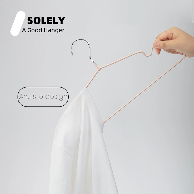 SOLELY groove design 16 inches Wrinkle-free Skirt Hanger metal wire hanger plastic coated