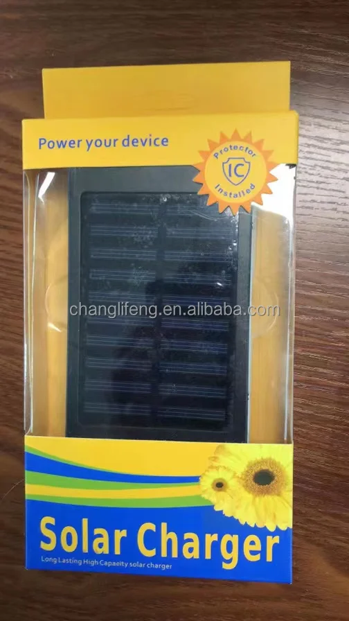 Factory Waterproof Solar Power Bank 20000mah Dual Usb Lipolymer