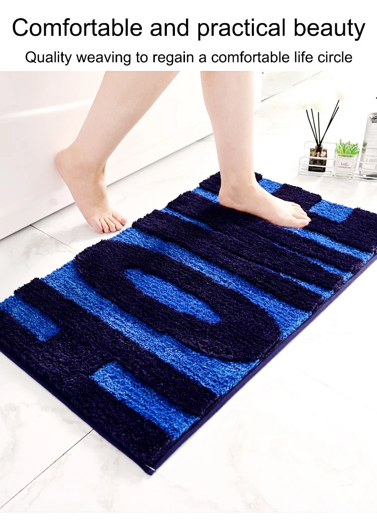  Factory Wholesale Bath Mat Super-absorbent Customised microfiber Bath Mat Anti-slip Bathmat Floor Mats and Rugs details