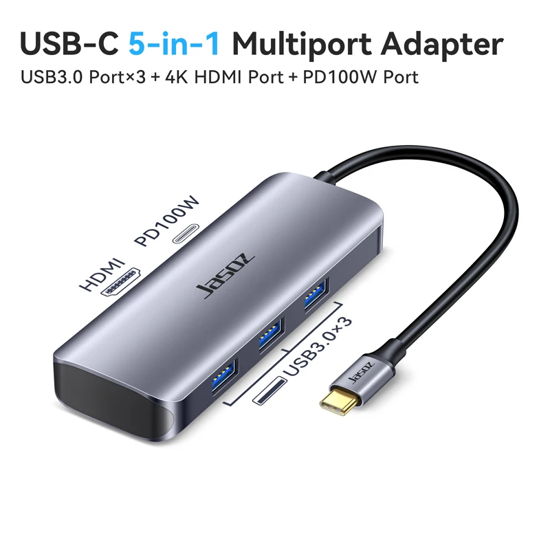 Jasoz Custom Type-c Hub 4 In 1 To Usb3.0*4+type-c Power Support For ...