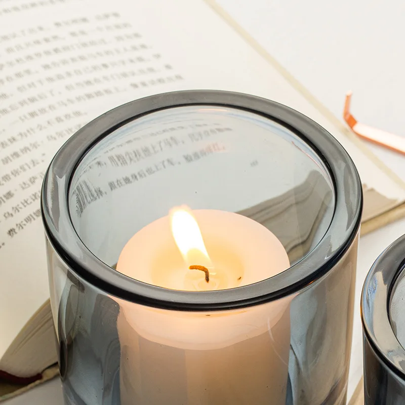 Luxury Empty clear Thick Walled Bottom Glass Candle Jar Box
