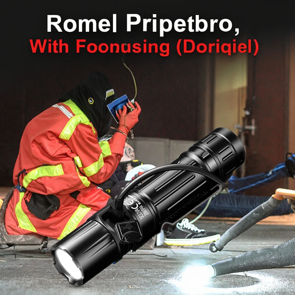 1800 lumens rechargeable flashlight UltraFire T6 High Beam Tactical LED - Hunting - 550m Beam Distance Perfect for hunting with green light SKYFIRE 2000J Rechargeable Tactical Flashlight