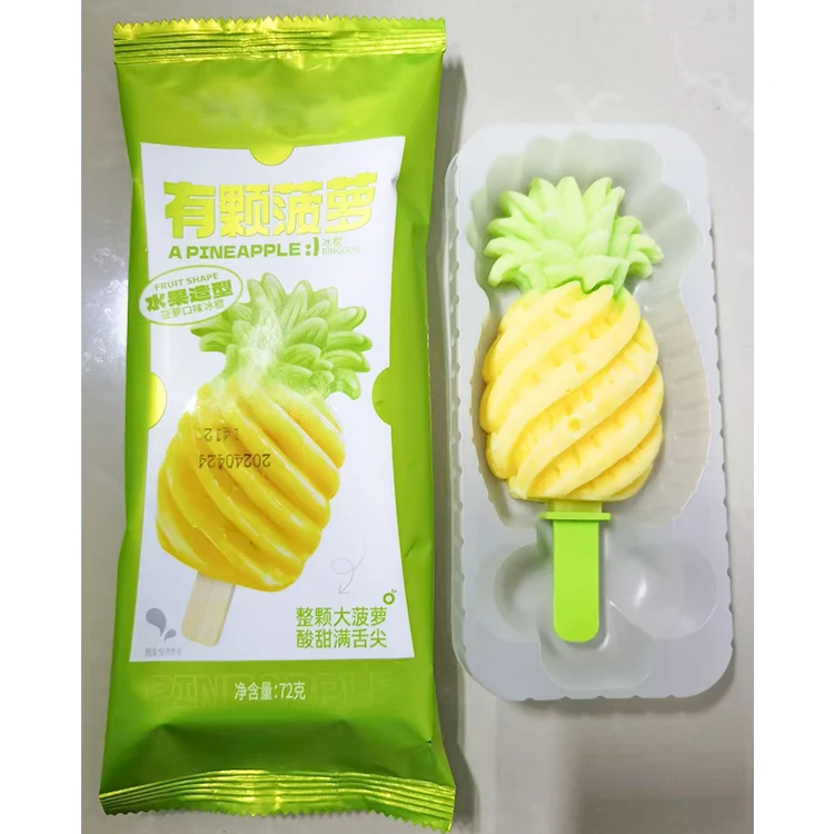 Китайское популярное мороженое со вкусом клубники ананаса фруктовое