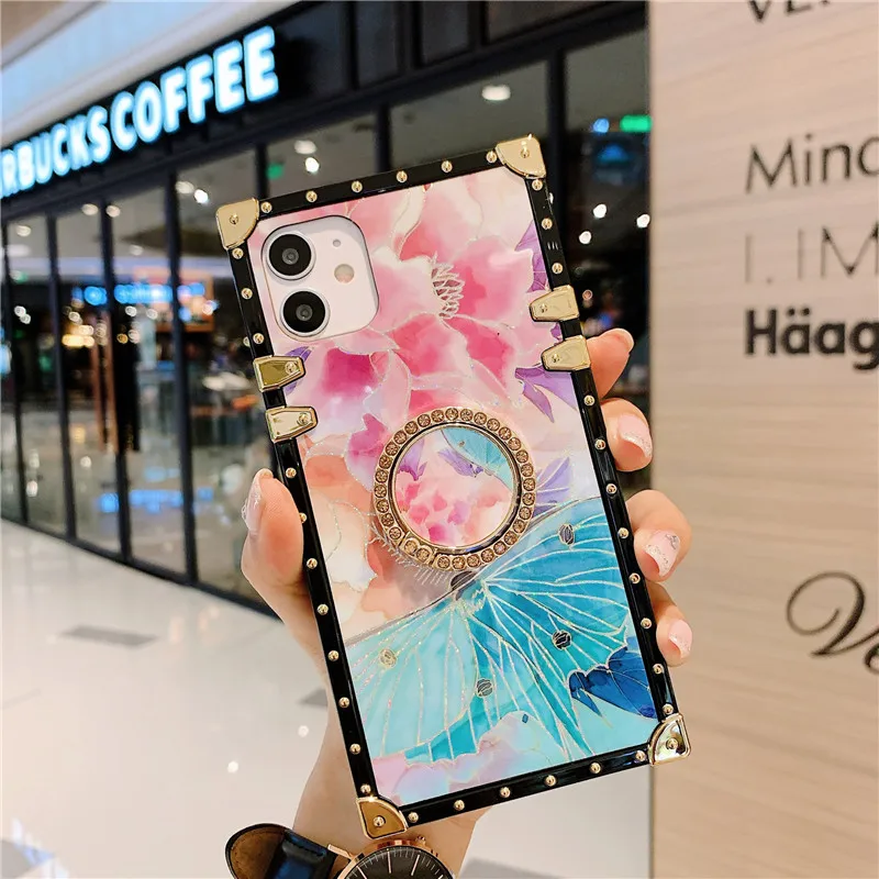 Source Cute Cartoon Anime girl Square trunk soft phone case for