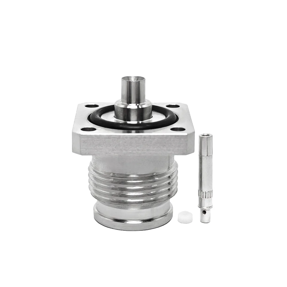 2.2-5 Female Jack 4 Hole Flange RF Coaxial Connector Straight Type Connector for RG405 RG402  086Coaxial Cable