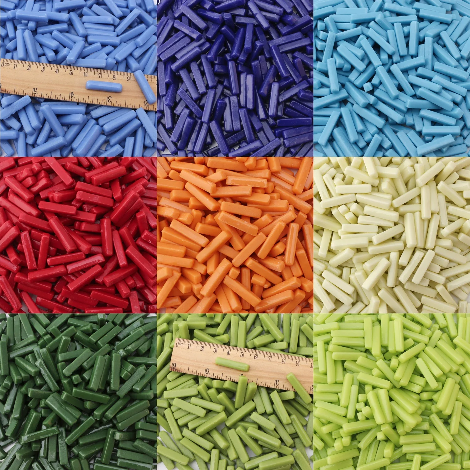 Mini Strip Enamel Glass Pure Color Art Supplies Loose Crafts Diy Glass Mosaic Tiles