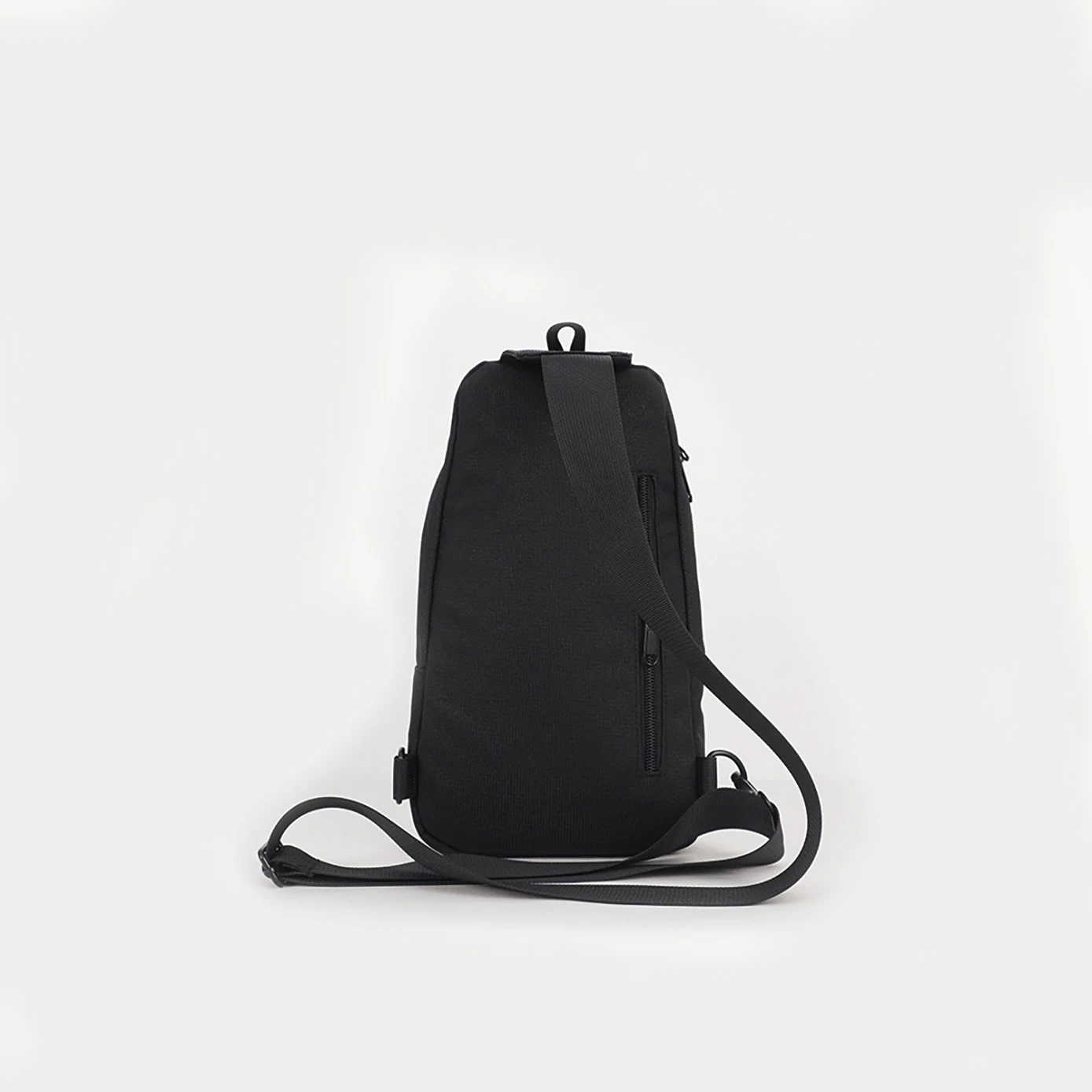 product wholesale casual style fanny pack sports waist belt bag crossbody chest bag for couples polyester material black zipper closure-7
