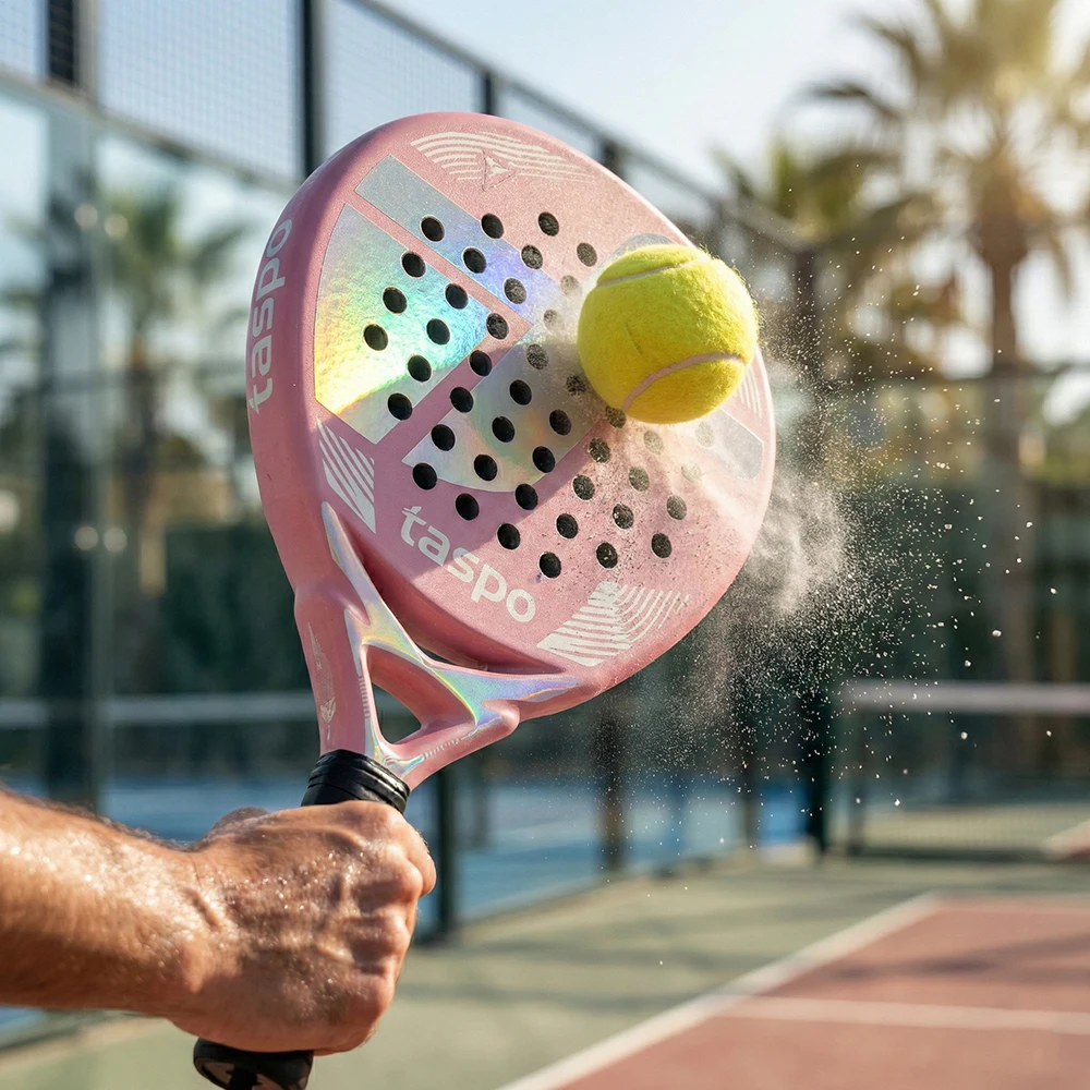 Taspo Pink Paddle Racquets High Quality Rackets Carbon Fiber+3D Surface Padel Tennis Racket Padel Racket 24k Carbon Padel