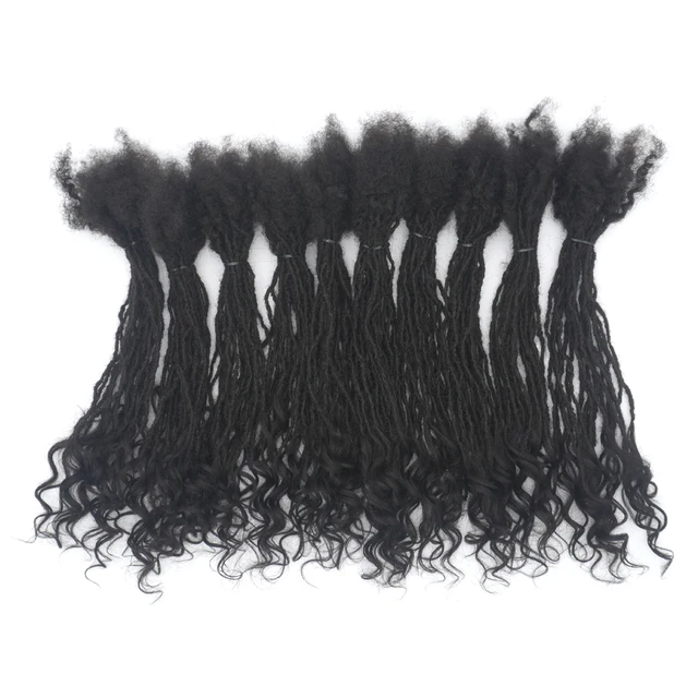 KAMA 100% Brazilian Remy Human Hair MicroLoc Extension Full Handmade Hair Weaving with Natural Curly Ends