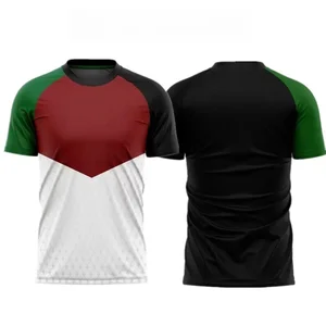 Popular Custom Design Men's Soccer Jersey 100% Polyester Sublimated Football Shirt Mens Retro Palestine Football Uniform