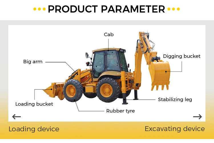 2.5 Ton Compact Front End Loader Backhoe Excavator 4x4 Wheeled ...