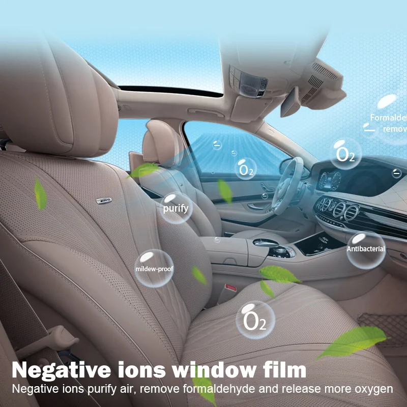 AC VLT 85% Sun Control 2mil Nano Ceramic Tint Clean the air Negative Ion Film Carbon Insulfilm Car Window Tinting Film