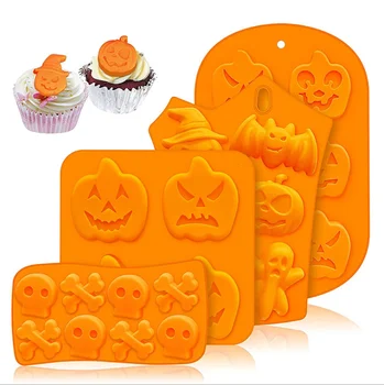 Halloween pumpkin shape custom silicone chocolate candy cake tray mold animal popsicle mold for kids