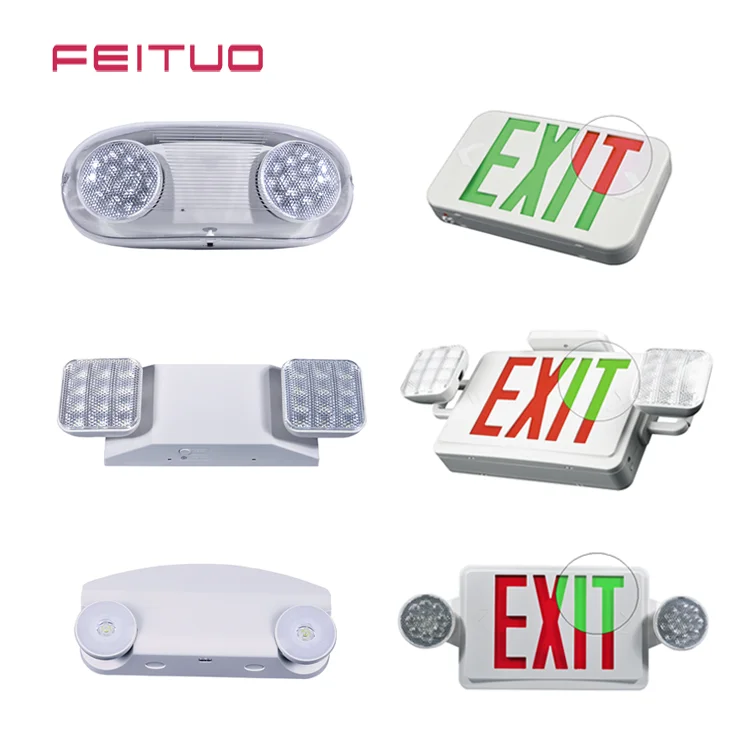 Made by FEITUO Factory Direct Sales UL Listed LED Emergency Light Combo Exit Sign JLEC2RWZ3