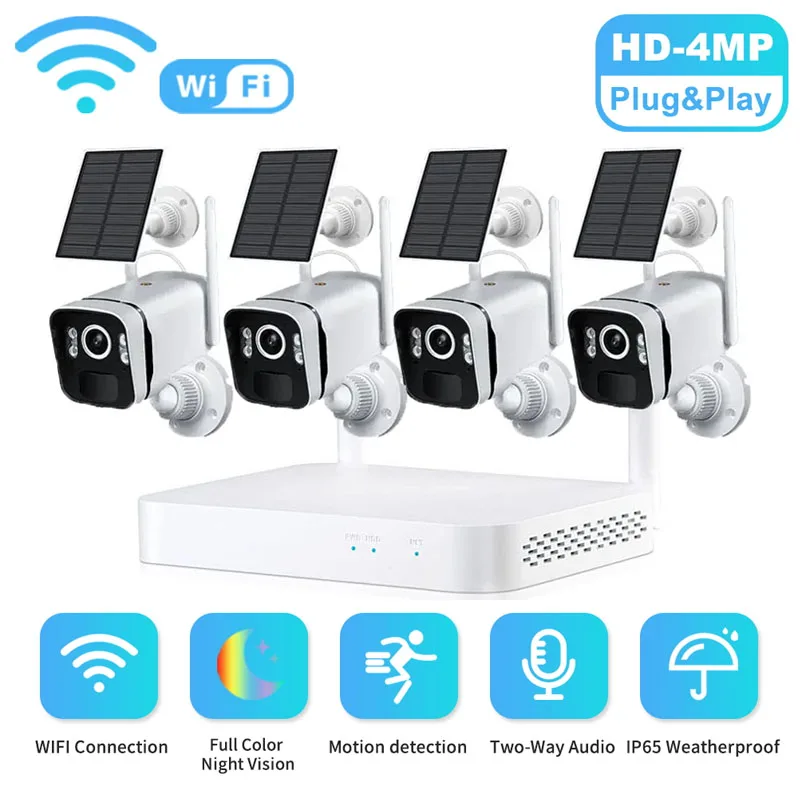 Wifi Solar Battery Powered Security Camera Systems Tuya Smart Ip