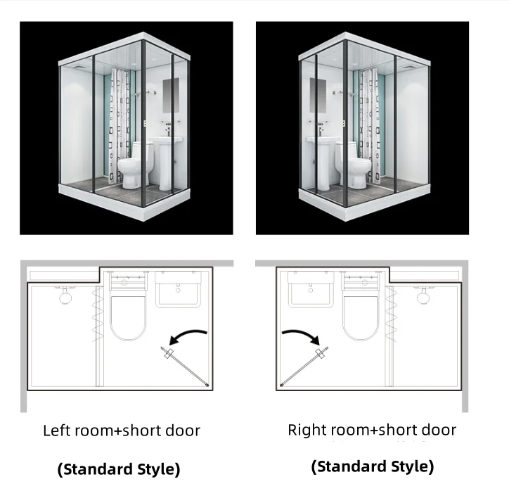 Luxury Prefab Bathroom Pod Modular Shower Room With Toilet Integrated