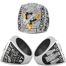 NHL 2009 Pittsburgh Penguins Hockey Championship Ring Alloy Men's High Quality Jewelry Fashion Ring Wholesale