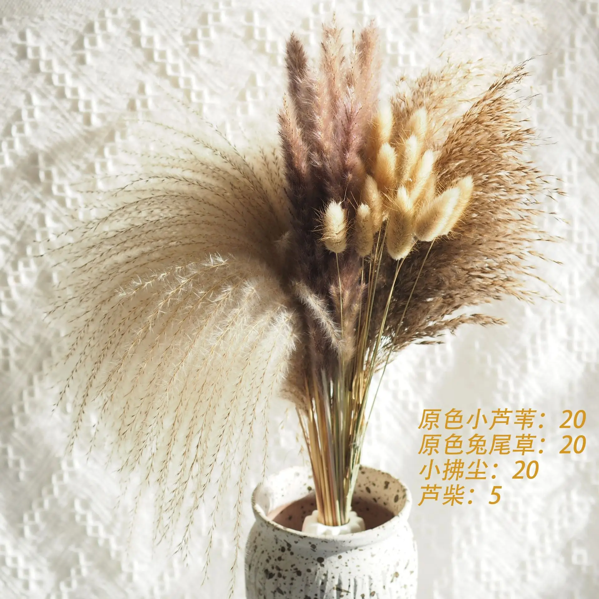 Erba Di Pampa Essiccata - Bouquet Fiori Secchi Per Decorazione, Matrimoni, Stile Boho - Foto 7