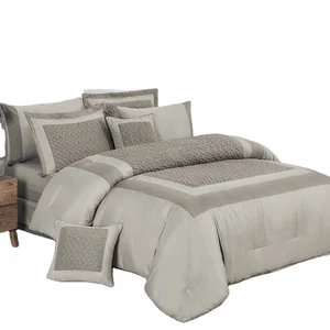 KOSMOS Ultrasonic Quilted Design Microfiber Fabric 8 Pieces Bed Comforter Set