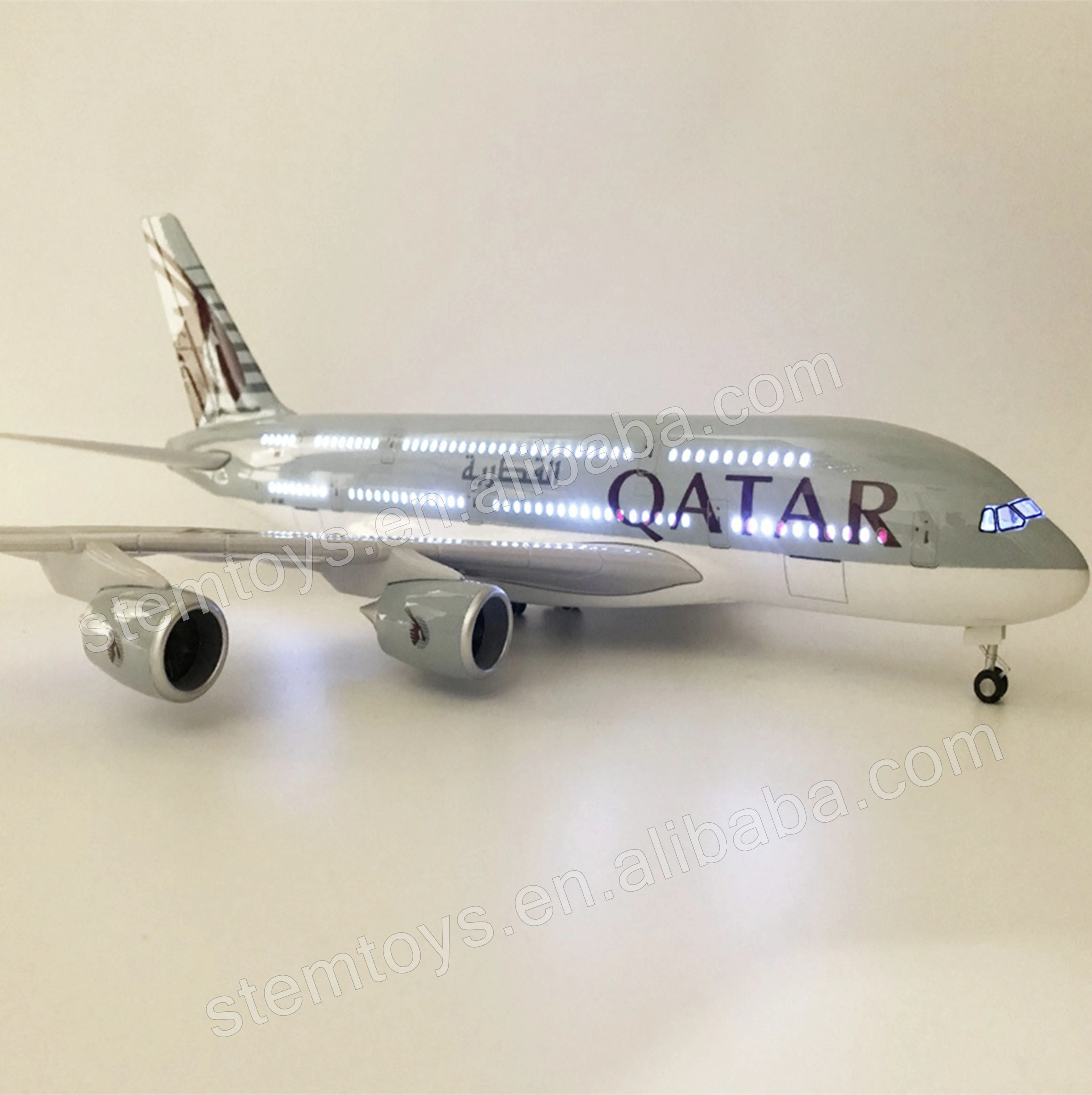 Qatar Airways Airbus A380 モデル QIDS 46CM Qatar Airbus 380 Plane Model Airplane Model Aircraft