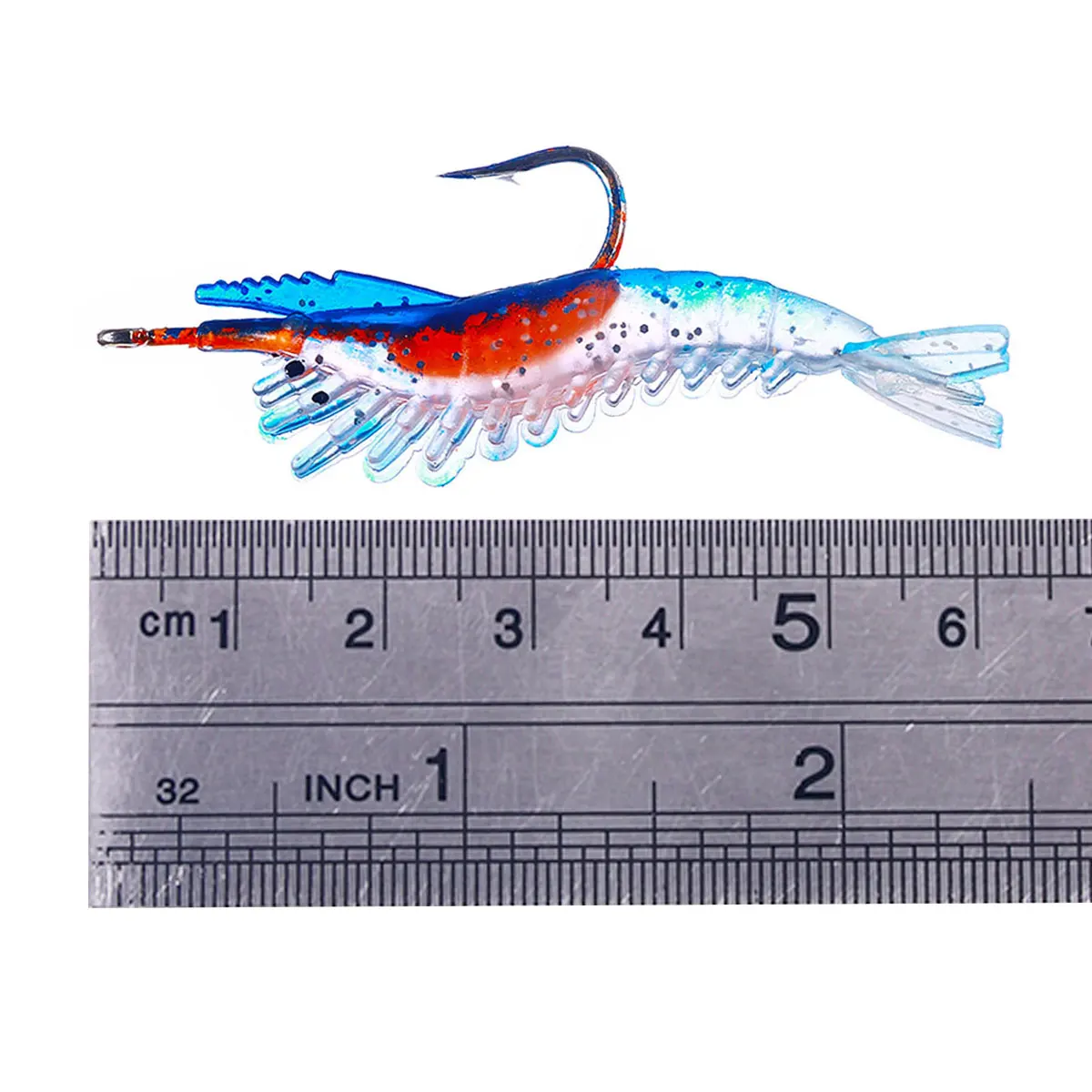 10 Leurres Souples Crevettes - Appâts De Pêche Avec Hameçons - Multicolore