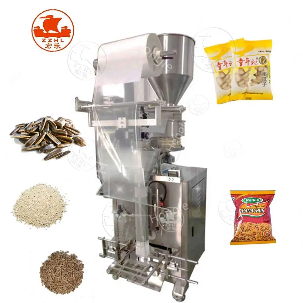 Máquina Vertical Automática para Processamento e Embalagem de Ração Animal, Sal, Açúcar, Grãos, Feijão e Pellets de Peixe