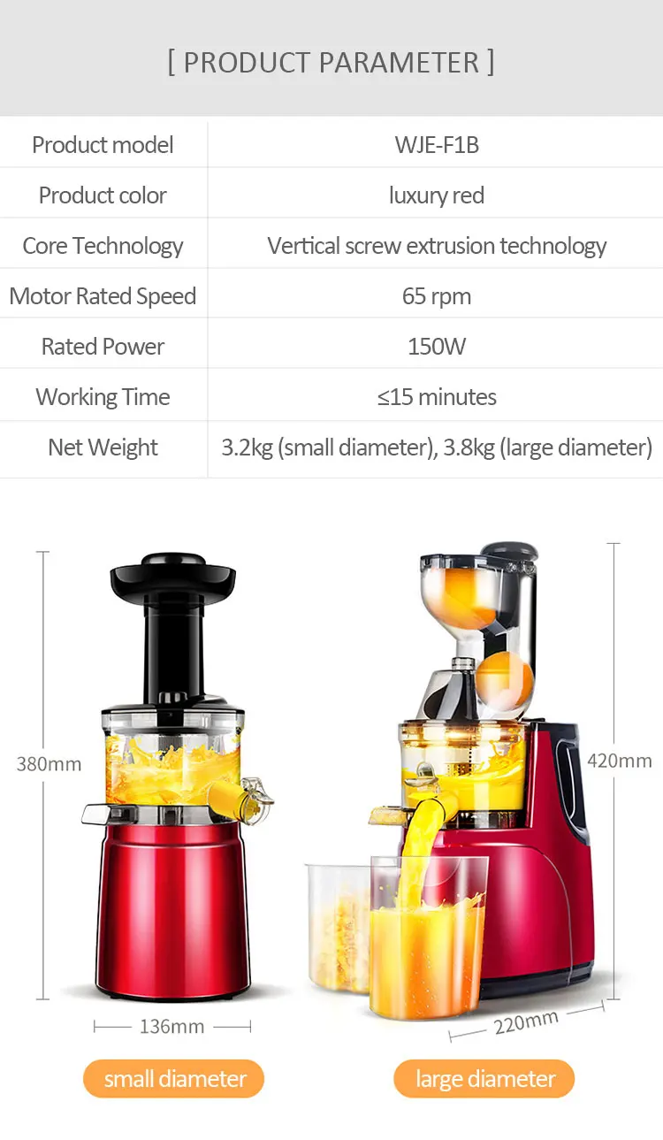 Kitchen Appliance Fruit Juicer Extractor Healthy Professional Slow