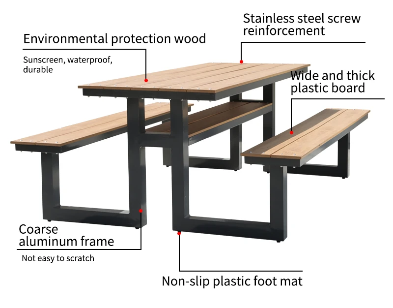 Wood Plastic Composite WPC Bench - Durable Outdoor Seating