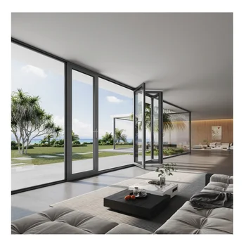 Customized Aluminium Sliding Door Energy Efficient Double Tempered Glass Avoid Hurricane-impact with Rail Sliding Door for Sale
