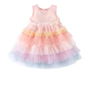 Customizable Wholesale Manufacture Custom Sleeveless Flower Sequin Cute Tutu Dresses for Girls Kids