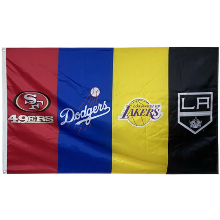 Los Angeles Dodgers LA Lakers Dos Angeles City of Champions 3x5 Flag