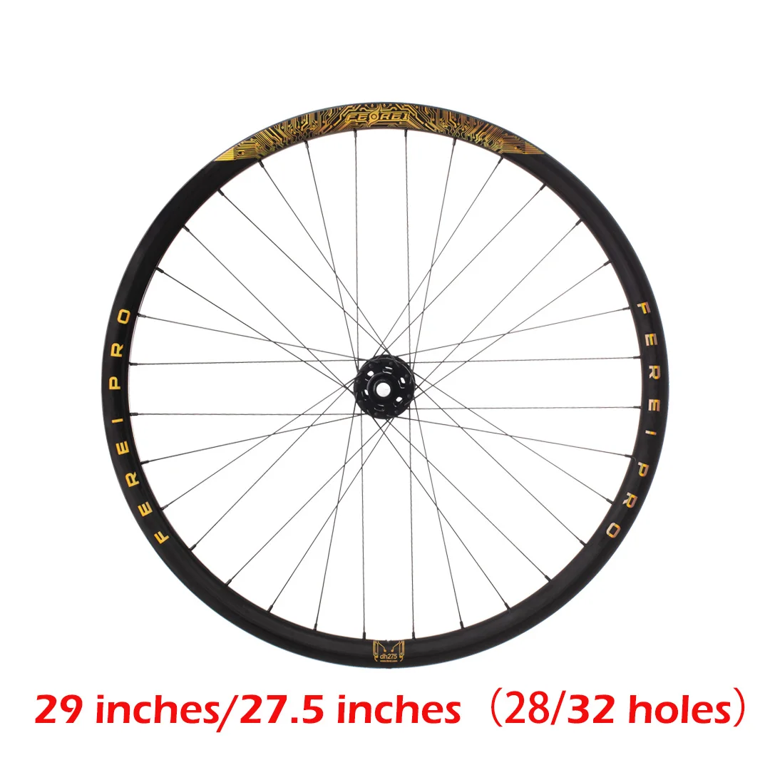 Ferei Inch All-Round Downhill Mountain Bike Wheelset Carbon Disc  Brake MTB Riding Wheels with Pillar Spokes Bike Rims