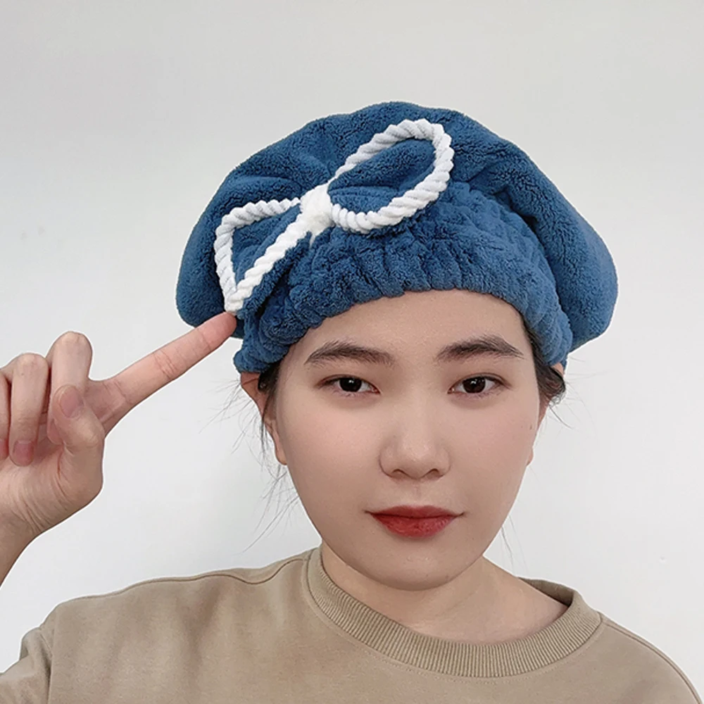 Оптовая продажа женское полотенце для волос из микрофибры с логотипом на заказ тюрбан женщин портативная шапочка фена