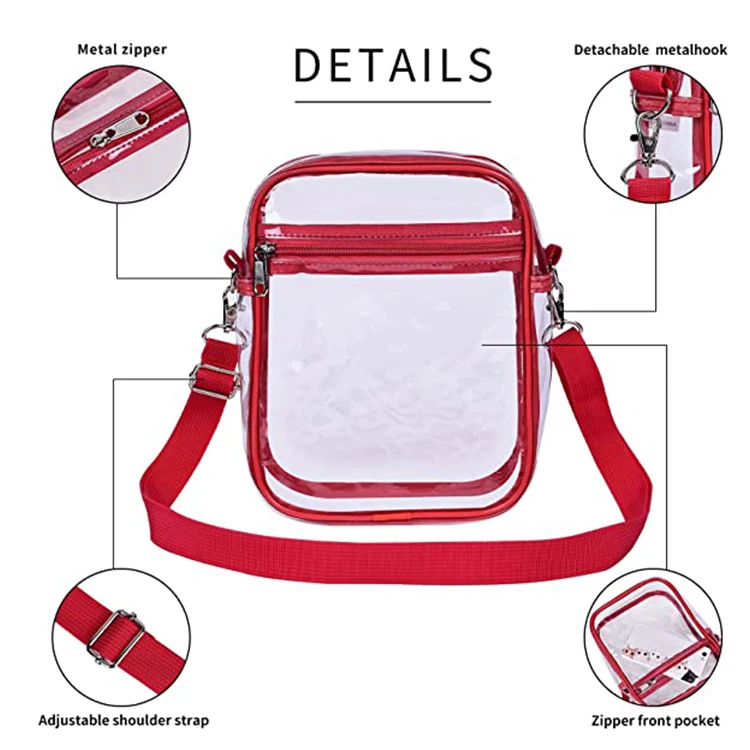 Clear Pvc Bag 2022 Nfl Stadium Approved Pvc Crossbody Messenger Bag