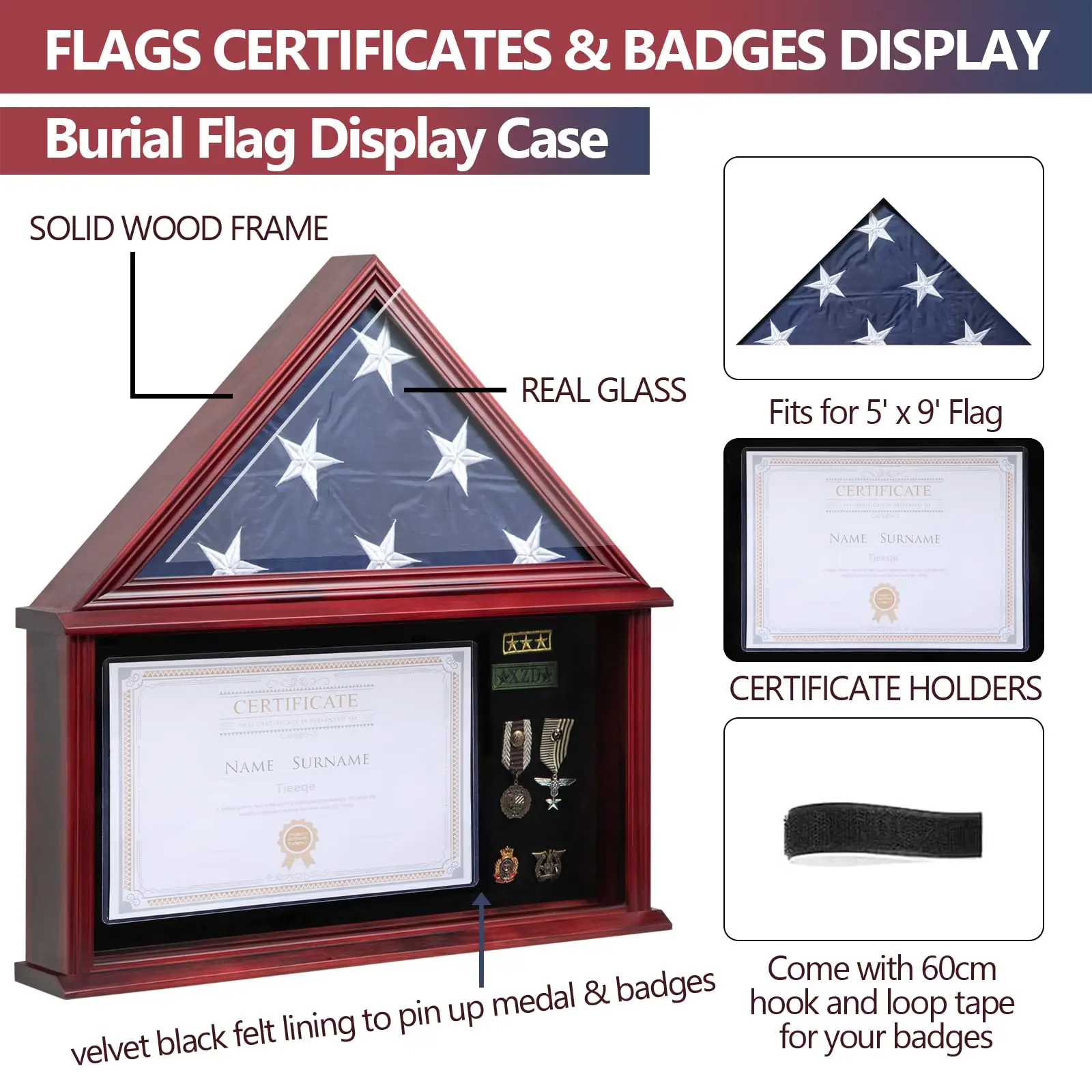 Pin Flag Display Case - Black