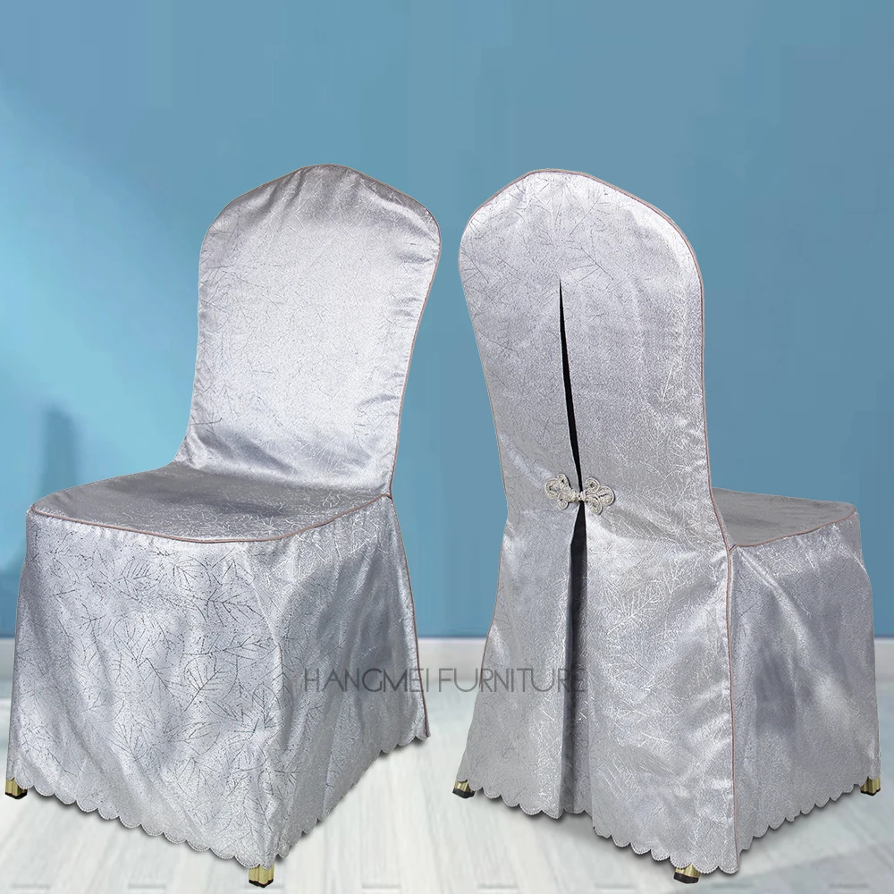Wholesale Dining Chair Cover Grey Polyester Table Cloth Party Chair Covers  Sash Banquet Wedding Chair Covers