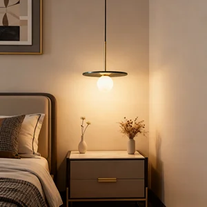 JACKSUN Nordic-style Bedroom Bedside Marble Shade Pendant Lamp with Long Cord Modern Dining bar Island Pendant Lamp