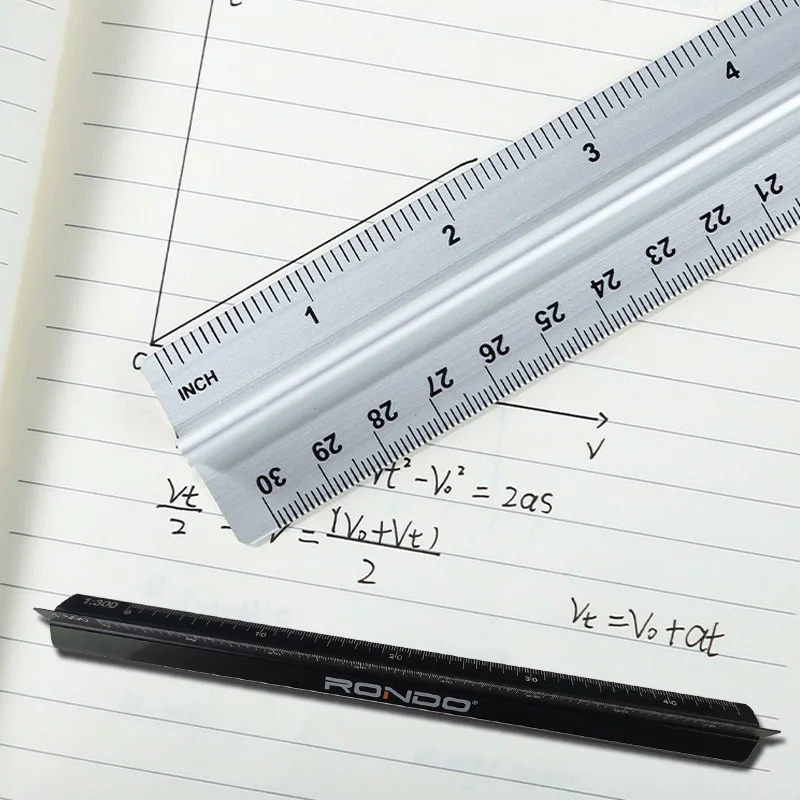 15cm Small Metal Triangular Scale Ruler Architecture Construction Laser 5 Scales Measuring Kit for Drafting Aluminium Ruler