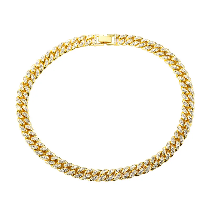 Design Simple Gold Cuban Chain Necklace 