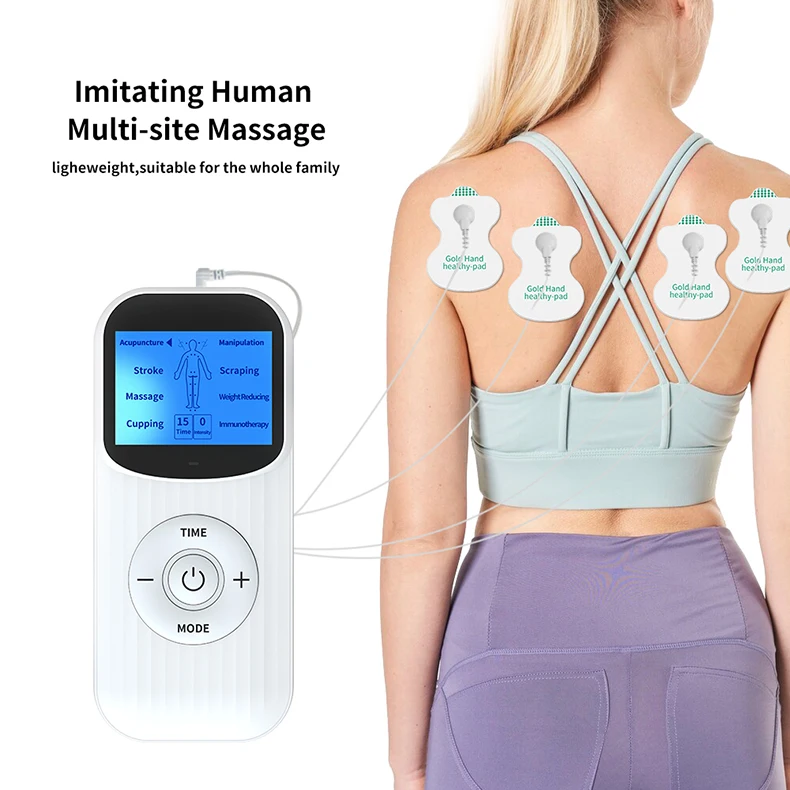 2025 Mini Deep Muscle Stimulator Massager 2 Channel 8 Mode 15 Intensity Gears OEM Tens Ems Unit for Body Neck Head Massage