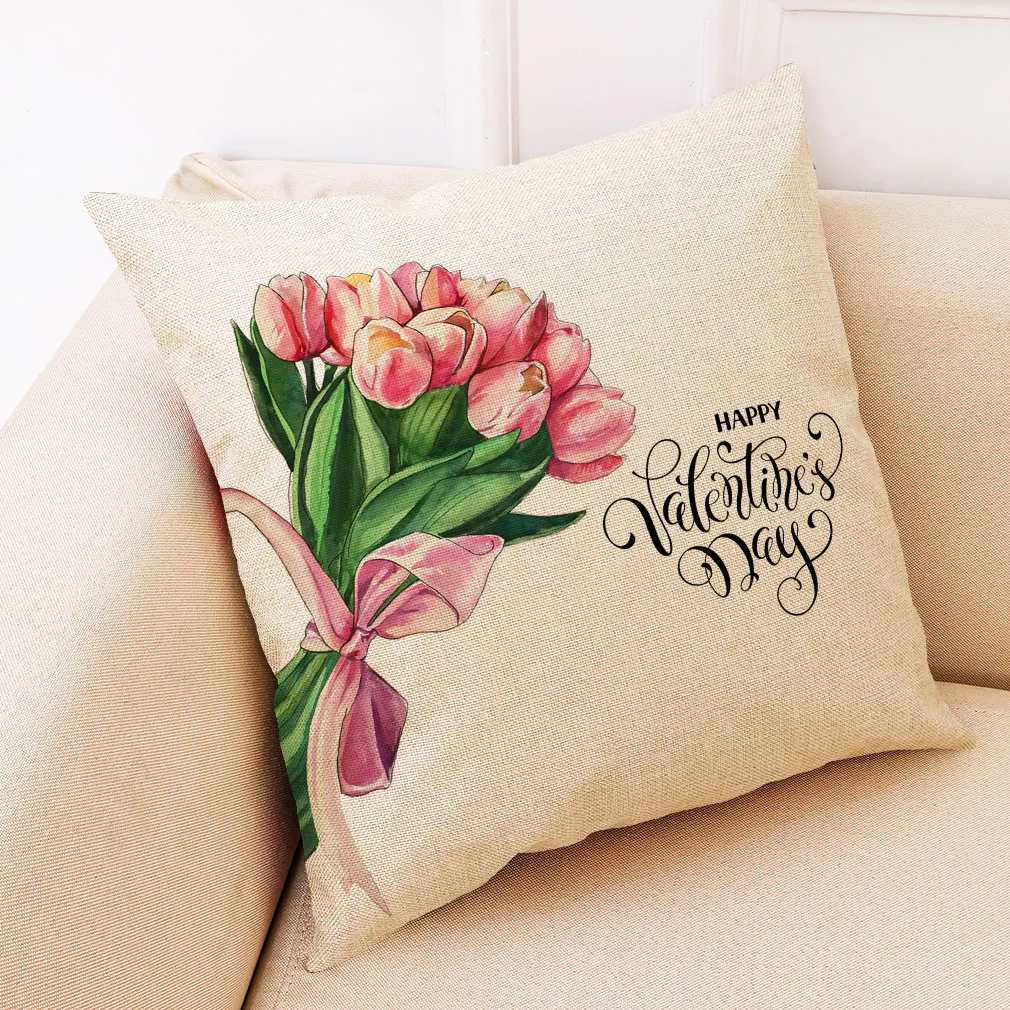 Factory Custom Throw Pillow Covers Linen Polyester Cotton Digital Sublimation Printed Sofa