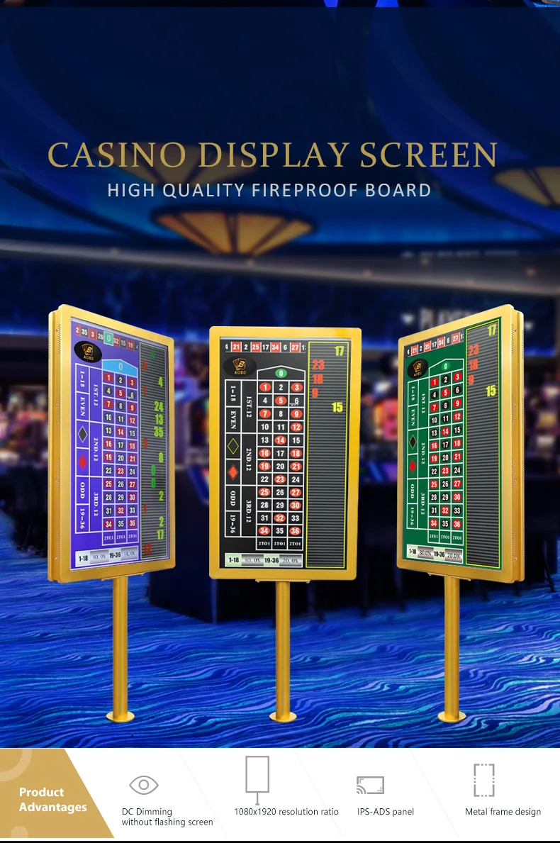 27 Inch Custom Double-Sided Host Casino - Roulette Screen