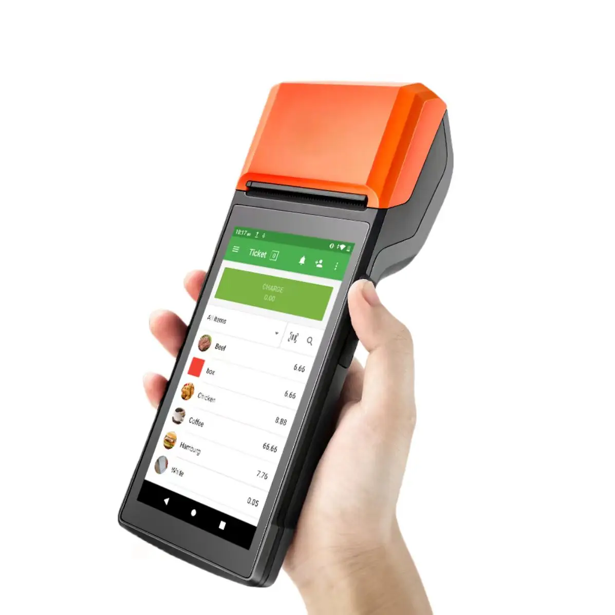 Free SDK Available Smart Android POS Terminal Data Processing for Retail POS Delivery Service With Silicon Case Wrist Strap