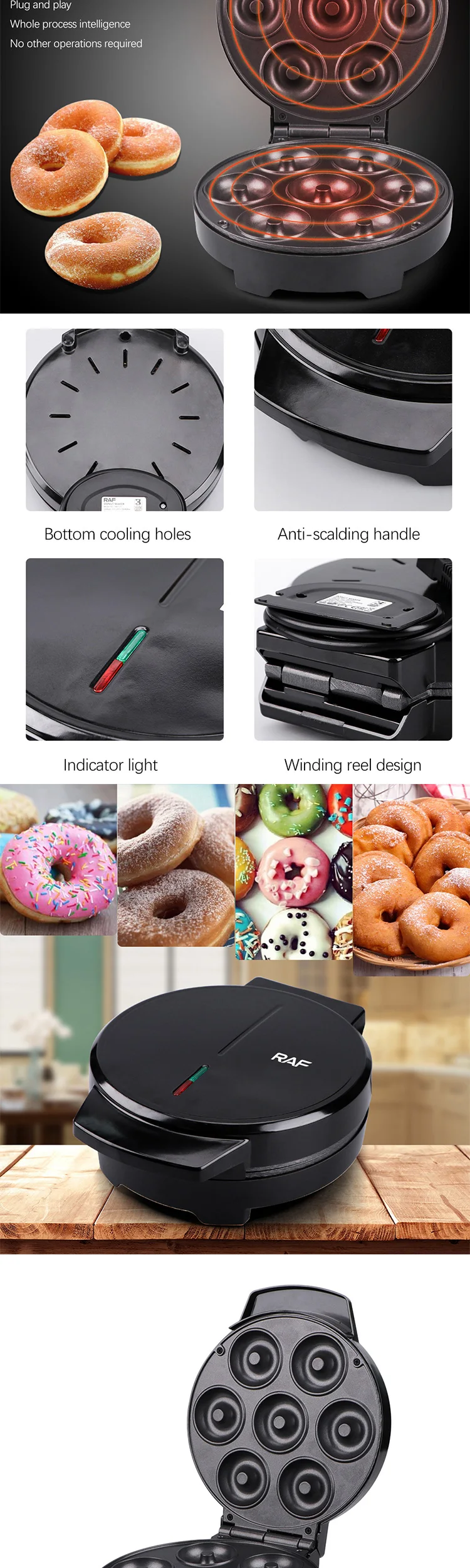R520 Doughnut Sweet 110v 220v Household Home Electric Donuts Fryer