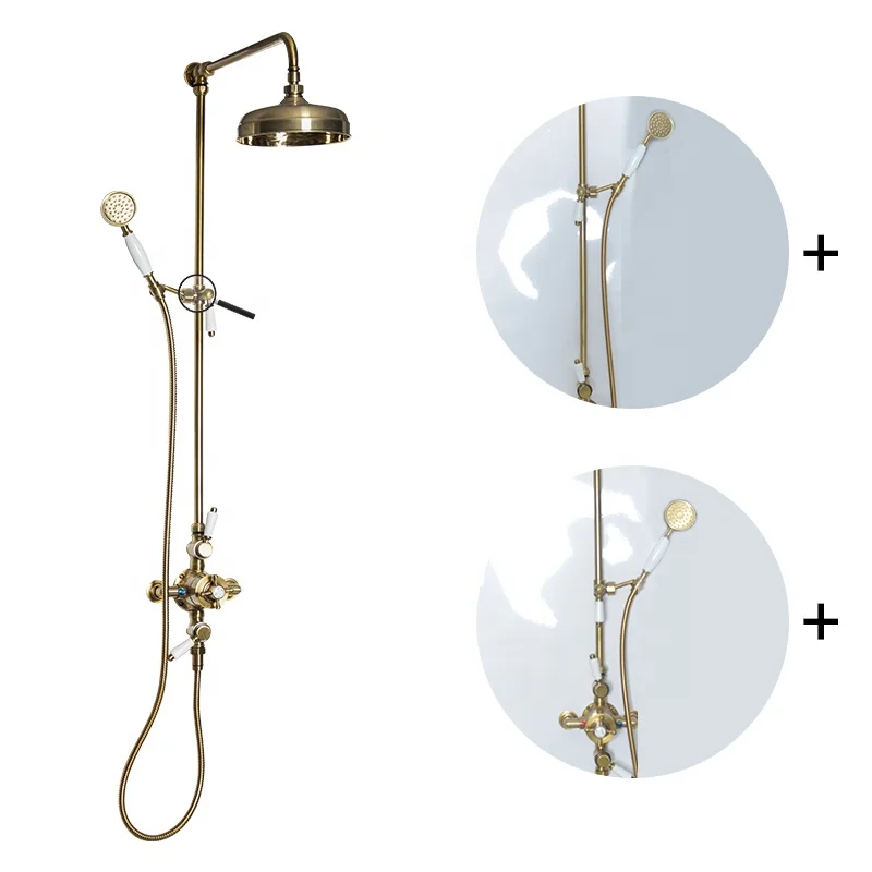 Traditional Brass Dual Function Exposed Thermostatic Shower System supplier