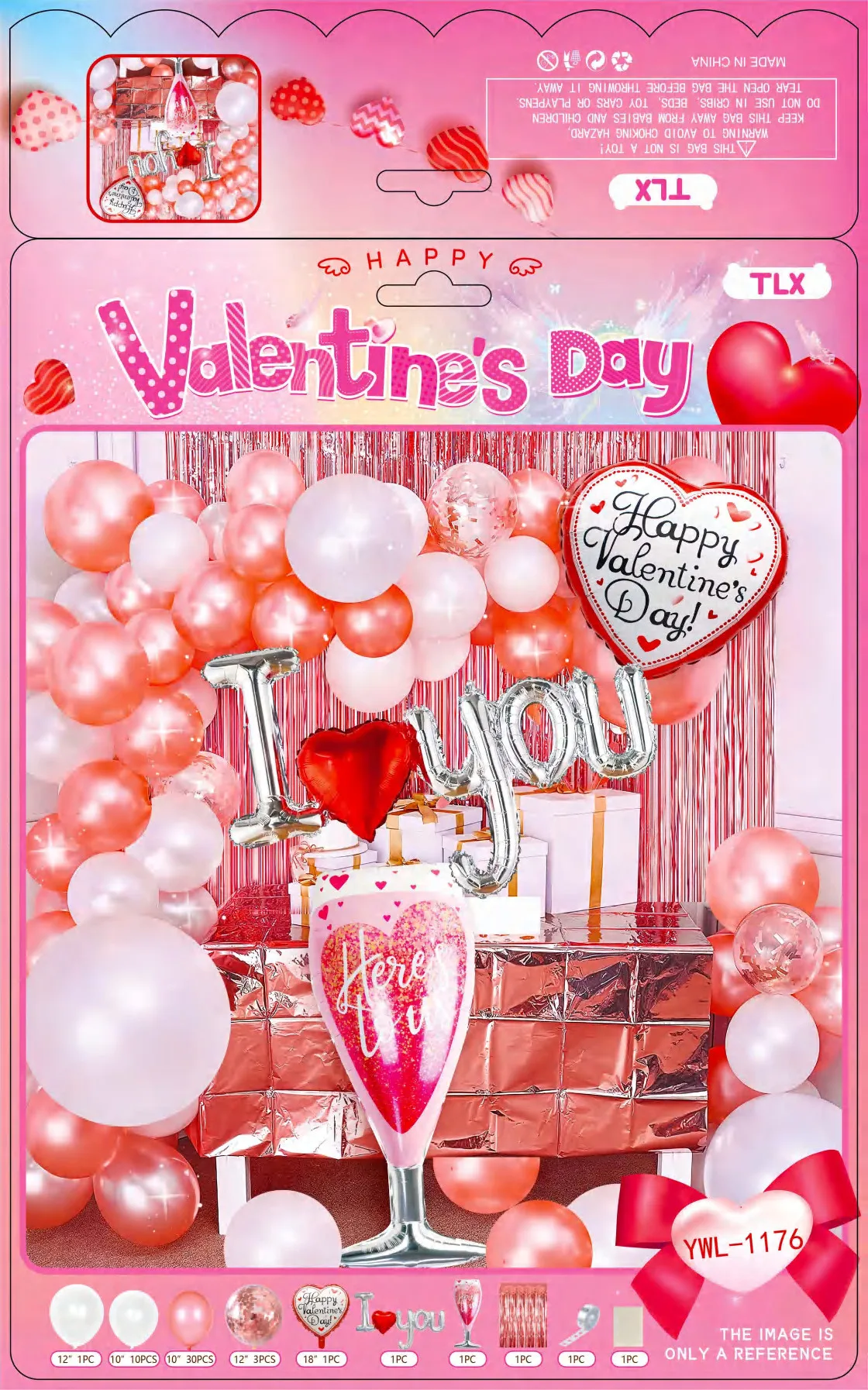 Valentines Day Balloon Arch Garland Kit With Red Pink Balloon I Love ...